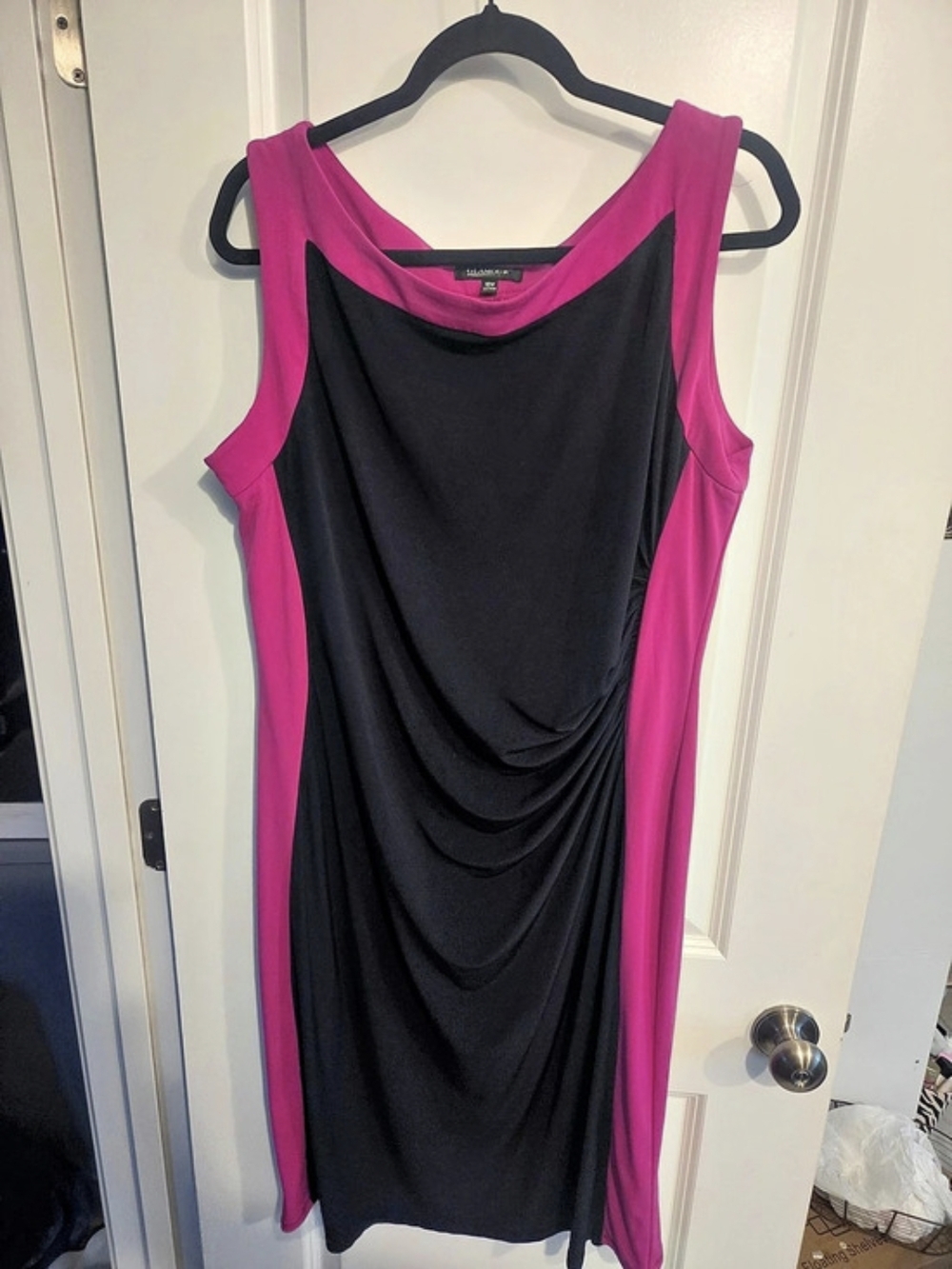 GLAMOROUS Color Block Maxi Dress in Black & Pink Size 18W
